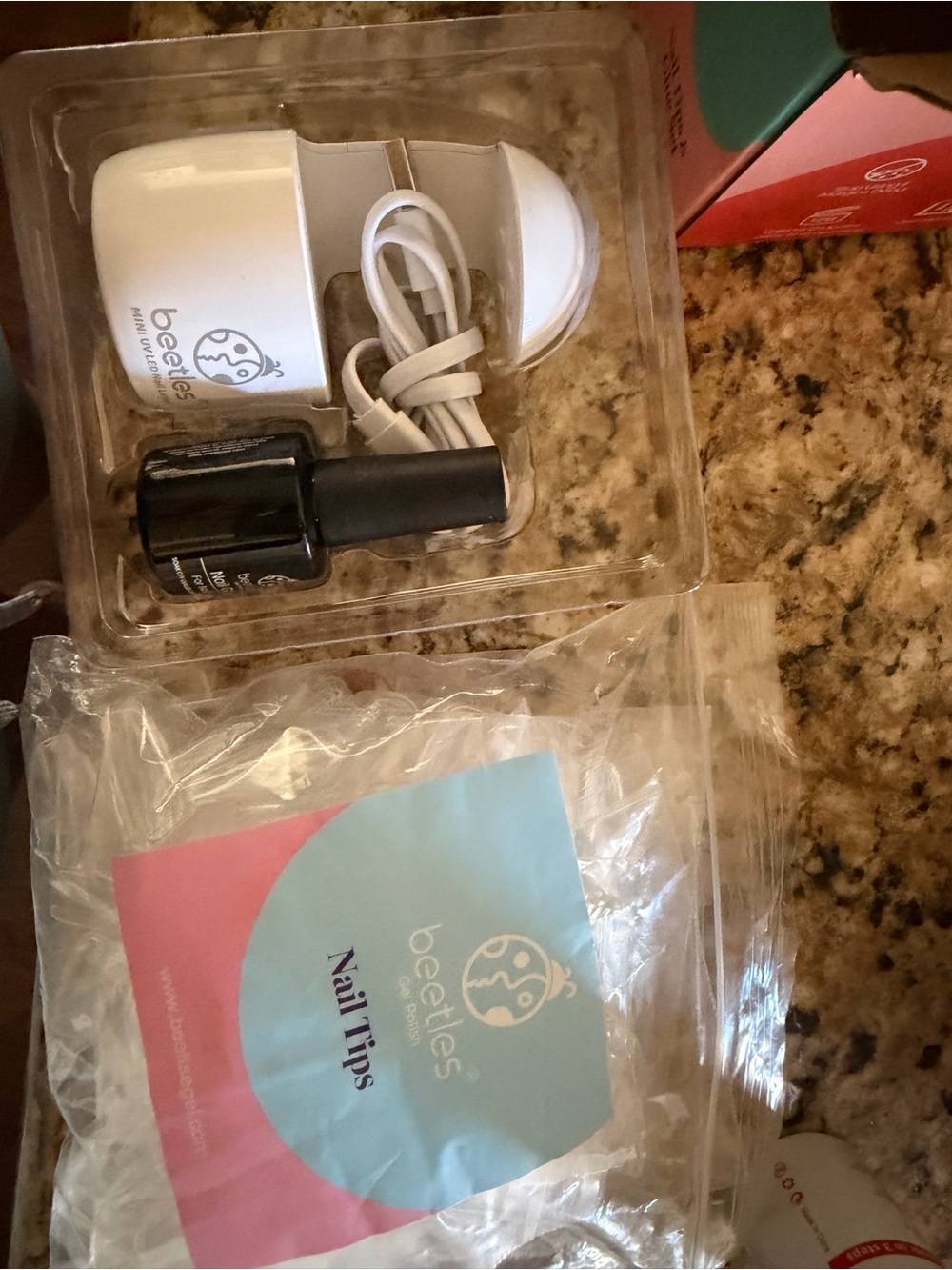 Nail Lamp and Nail Tips Set in White and Black